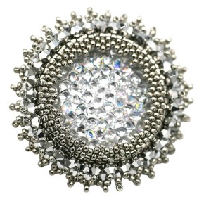 Kit DIY Broche Lumina - Argent Gris Swarovski & Miyuki