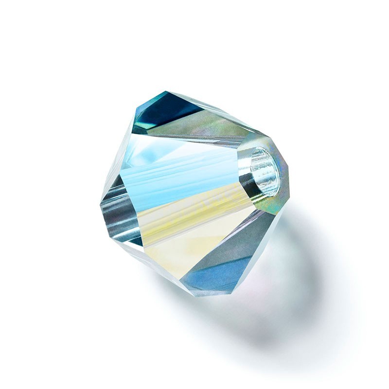 Preciosa Crystal Rondelle Bead 3mm Silver Aquamarine AB