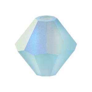 Preciosa Crystal Rondelle Bead 3mm Aqua Bohemica AB Matte