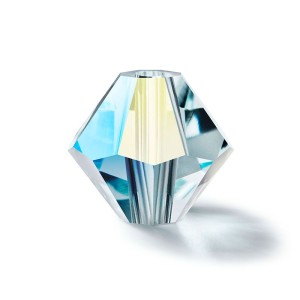 Preciosa Crystal Rondelle Bead 4mm Silver Aquamarine AB - Boutiquecharlotte
