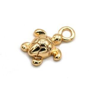 Gold plated turtle charm 10mm | DIY jewelry