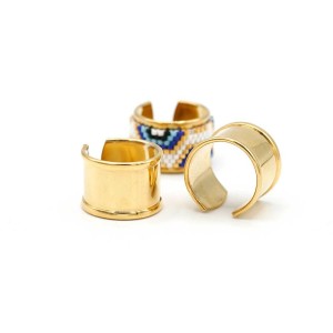 Bague Ajustable Acier Inoxydable 15mm Dorée | Pour Miyuki Delica & Crystal Mesh