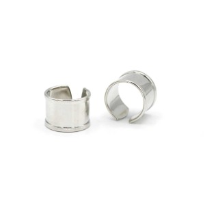 Bague Ajustable Acier Inoxydable 10mm Rhodium | Pour Miyuki Delica & Crystal Mesh