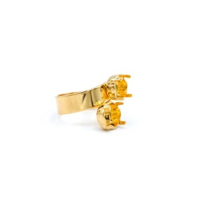 Bague réglable acier inox pour 2 x SS39 8 mm Austrian Crystal