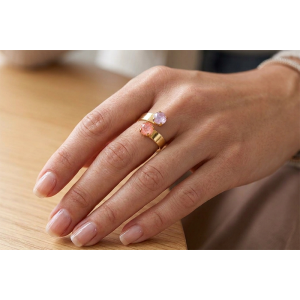 RVS verstelbare ring basis voor 2 x SS39 8mm Austrian Crystal| Boutique Charlotte