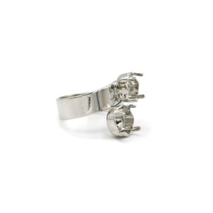 RVS verstelbare ring basis voor 2 x SS39 8mm Austrian Crystal| Boutique Charlotte