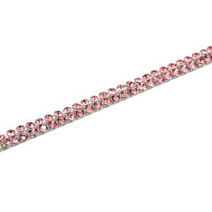 Swarovski Crystal Mesh 2 Rows – Light Rose | Boutique Charlotte