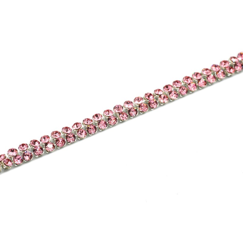 Swarovski Crystal Mesh 2 Rangs – Light Rose | Boutique Charlotte
