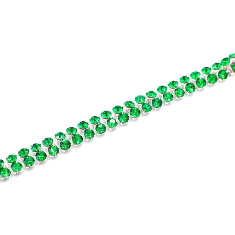 Swarovski Crystal Mesh 2 Rijen – Majestic Green | Boutique Charlotte