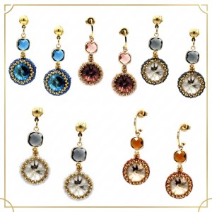 Kit boucles d’oreilles DIY Sea Urchin Gris or – cristal autrichien & Miyuki