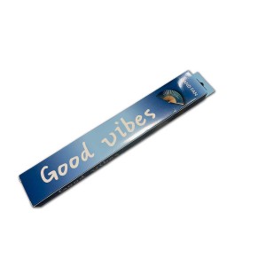 Éventail bleu Good Vibes fait main