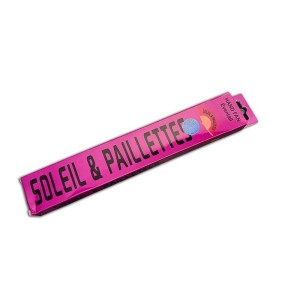 Éventail fuchsia soleil & paillettes fait main