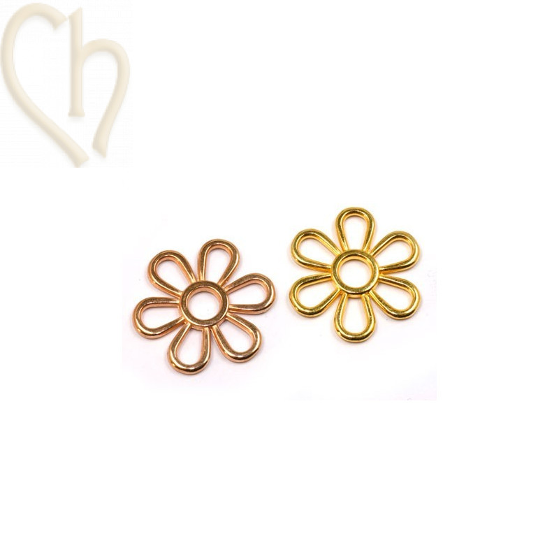flower metal 27mm gold / rose gold