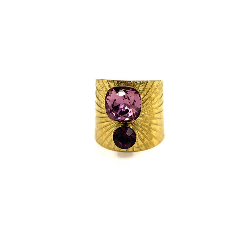 Kit DIY Bague Dorée Swarovski Crystal 4470 10mm