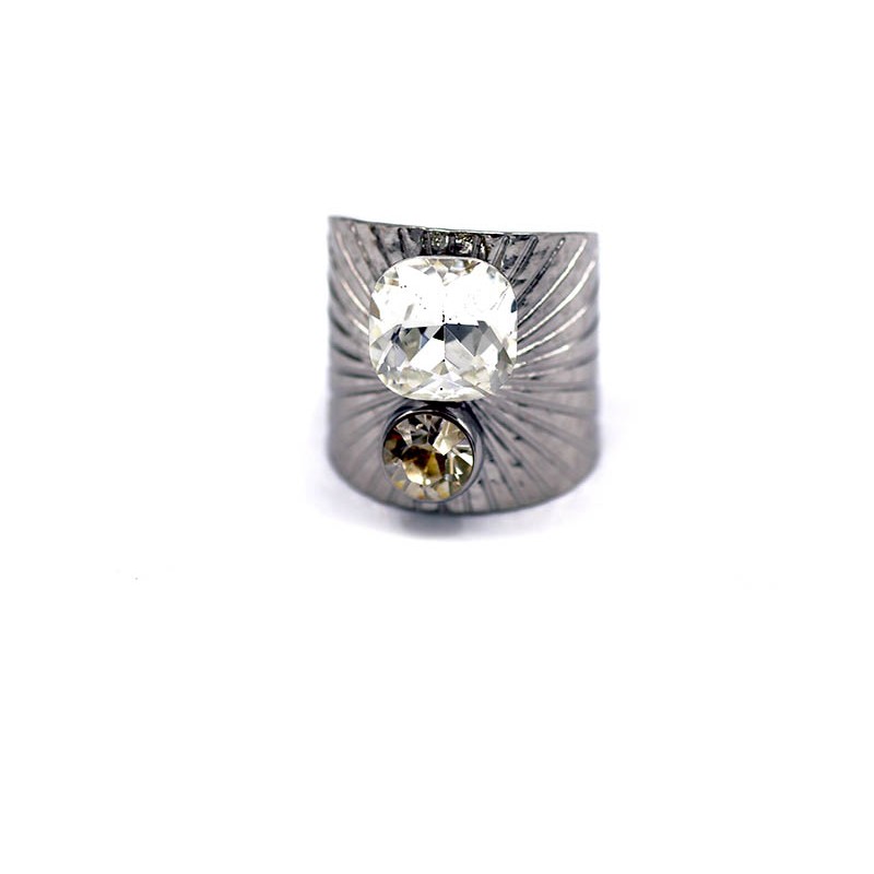 DIY Rhodium Plated Ring Kit Swarovski Crystal 4470 10mm
