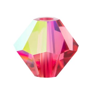 Preciosa Crystal Rondelle Bead 4mm Indian Pink AB