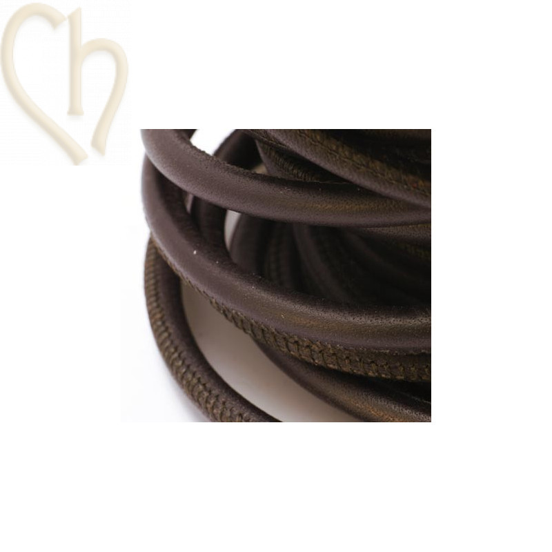 Leather round 6mm Brown