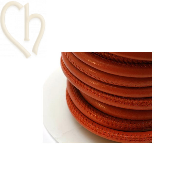 Leather round 6mm Rouille