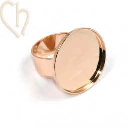 Bague plateau 24mm Or Rose