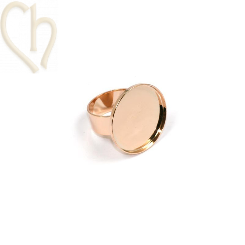 Ring plateau 24mm Roze Goud