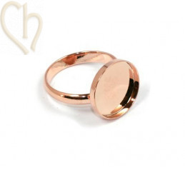 Ring plateau 15mm Roze Goud