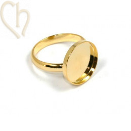 Ring plateau 15mm Goud