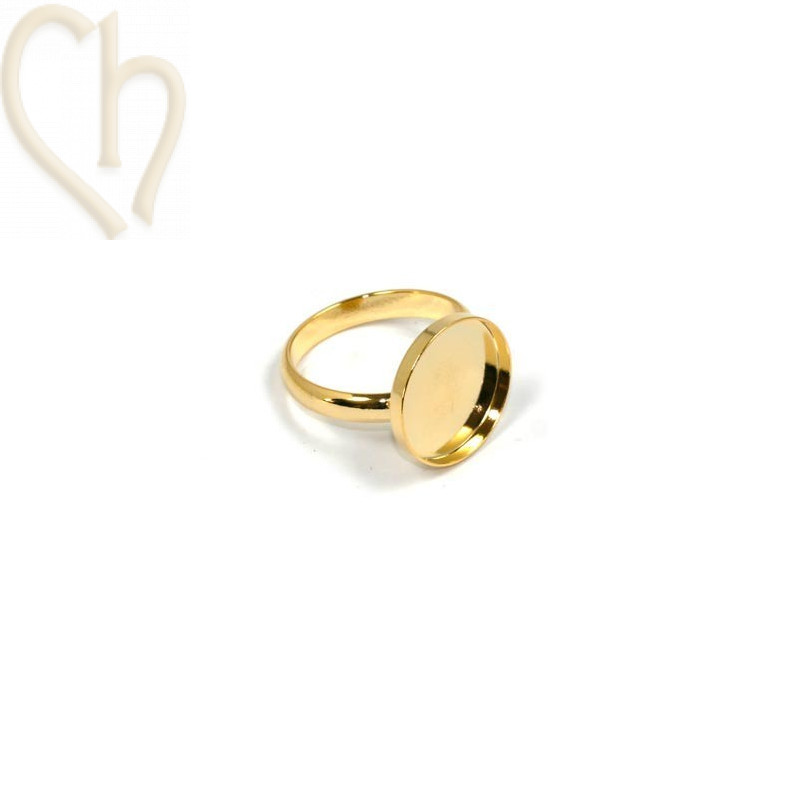 Ring plateau 15mm Goud
