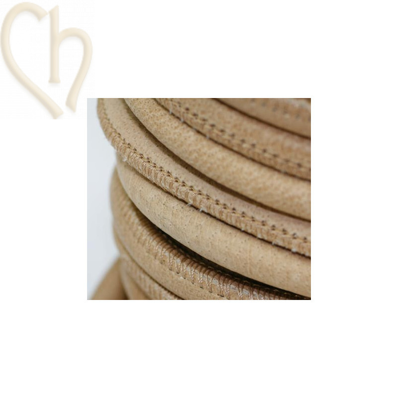 Leather round 6mm Natural