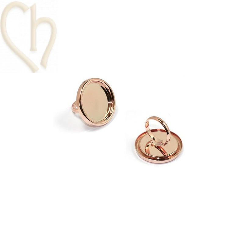 adjustable fine ring 25mm with border rose gold