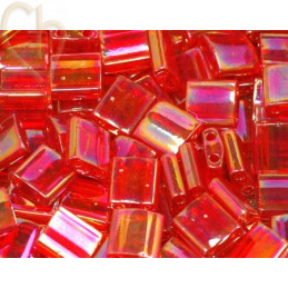 Tila bead Rood transparant AB