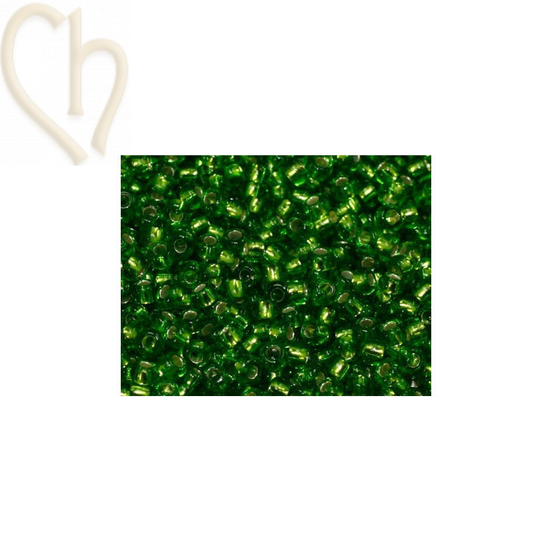 Rocaille 11/0 vert int. argent