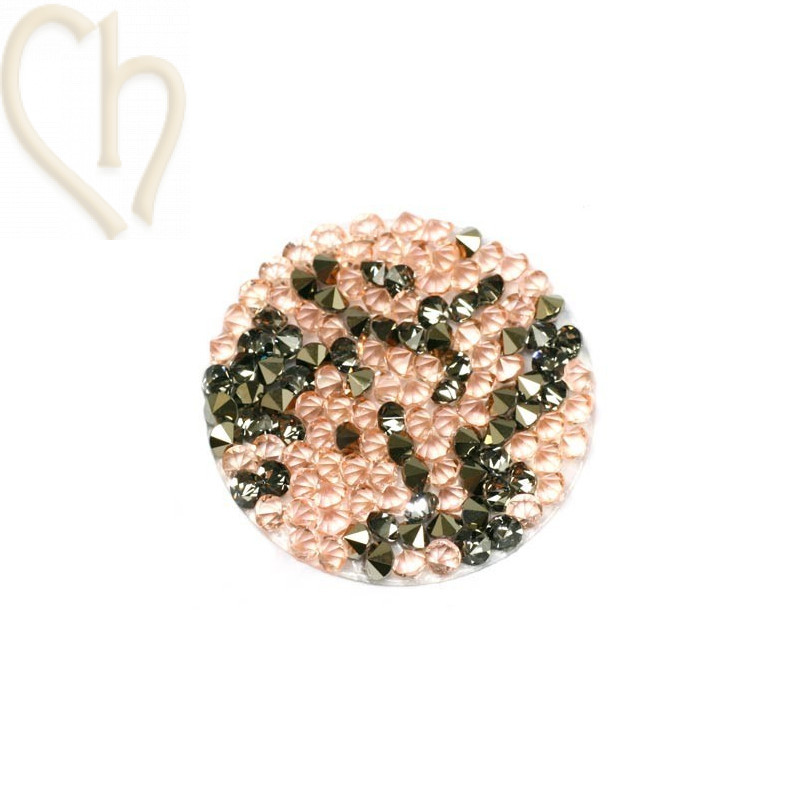 Crystal ROCKS 30mm Lt. Peach&Metall.Gold