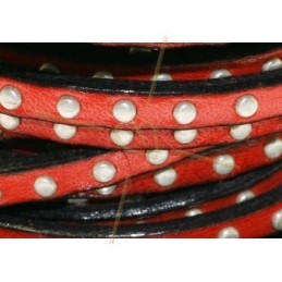 flat leather 5mm red with nail