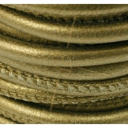 leather round 4mm Gold