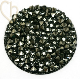 Crystal ROCKS 30mm Metallic Silver / Black