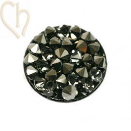 Crystal ROCKS 15mm Metallic Silver / Noir 