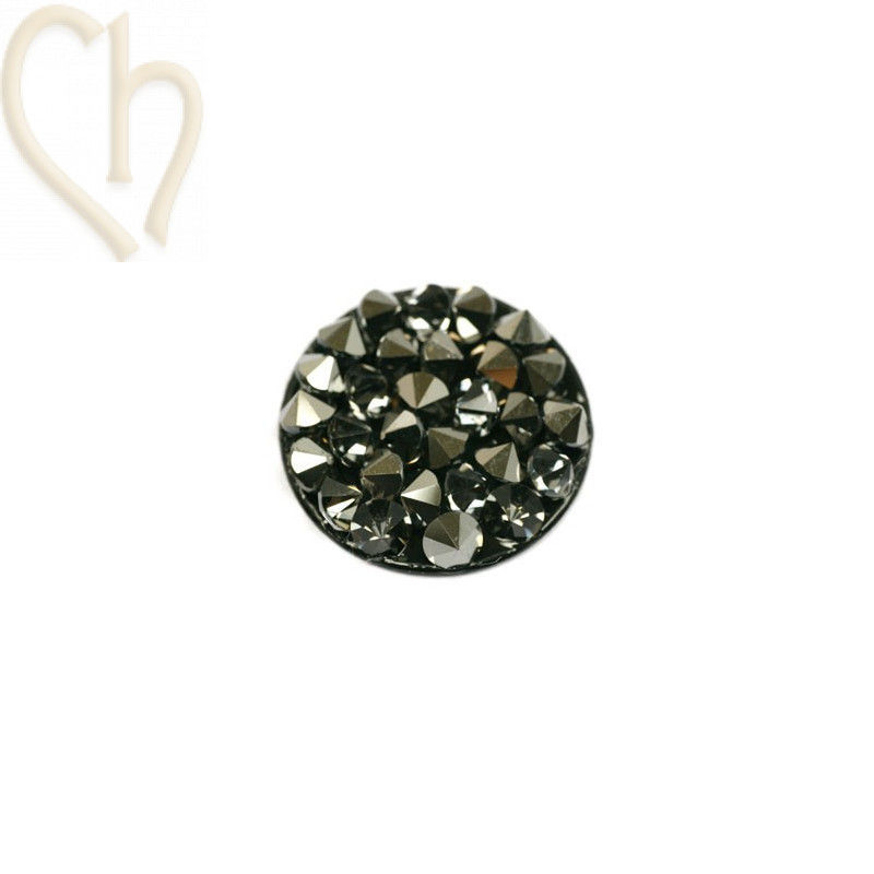 Crystal ROCKS 15mm Metallic Silver / Noir 