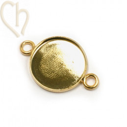 houder met 2 ringen voor rond 15mm goud