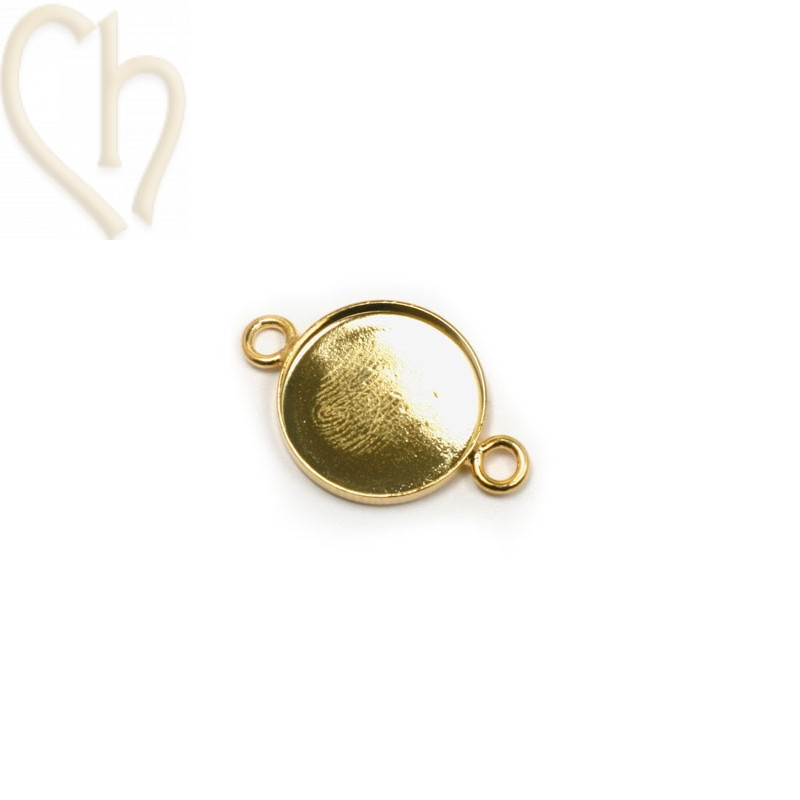 houder met 2 ringen voor rond 15mm goud