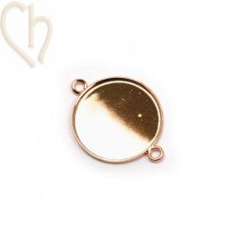 houder met 2 ringen voor rond 15mm rose gold