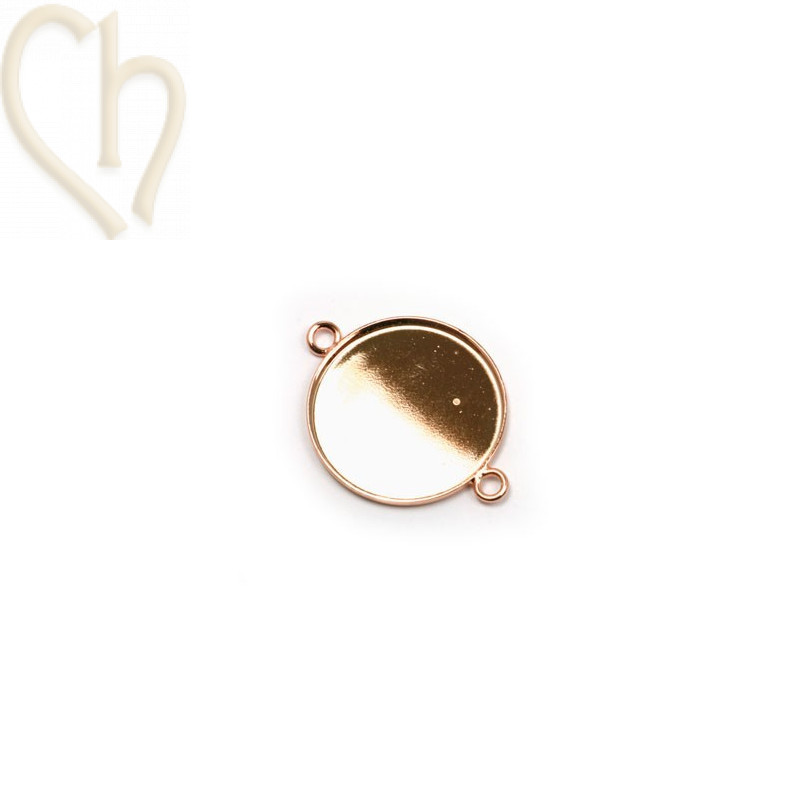 holder round 15mm with 2 rings rose gold