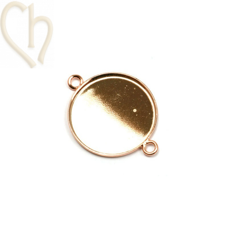 houder met 2 ringen voor rond 24mm rose goud