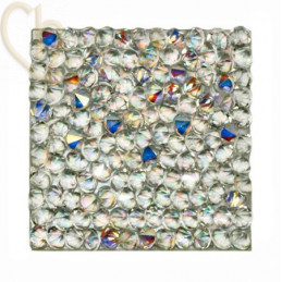 Rocks vierkant 27mm Cristal Ab / silver