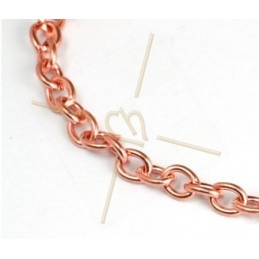 chaine metal 3*2mm or rose