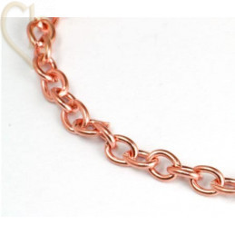 ketting metaal 3*2mm rose goud