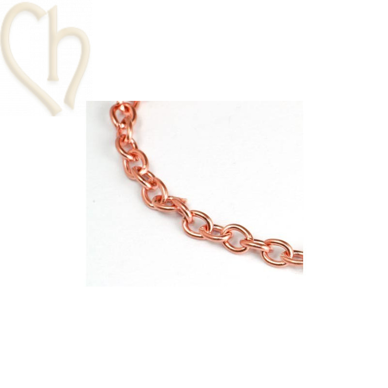 ketting metaal 3*2mm rose goud