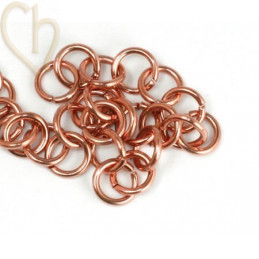 rondel staal 5mm binnendiam. 3mm rose goud