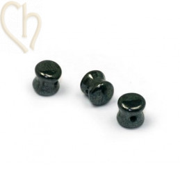 Pellet beads 4*6mm Jet Hematite
