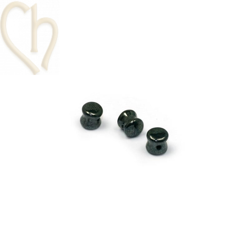 Pellet beads 4*6mm Jet Hematite