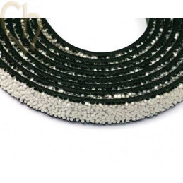 cuir plat 10mm caviar creme